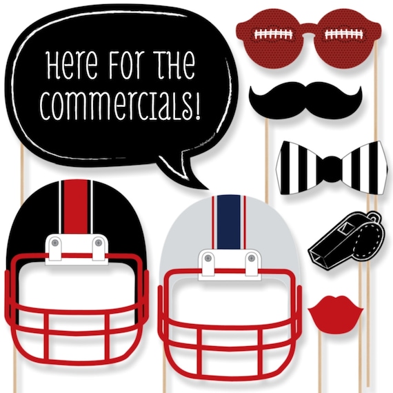 Super Bowl Party Photo Booth Props Football Photobooth Kit