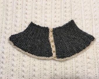 Hand-crocheted, vintage-inspired Victorian scarflette neck warmer
