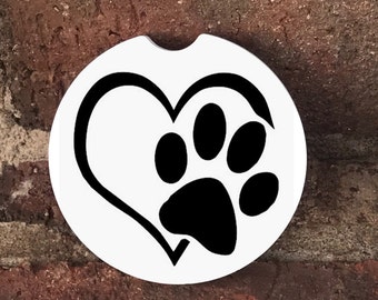 Dog Lovers Sandstone Auto Cup Holder Coasters (set of2), Absorbent Sandstone, Personalized, Custom Car Coasters (set of2), Gift Ideas