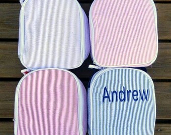 Seersucker Lunch box Personalized Embroidered