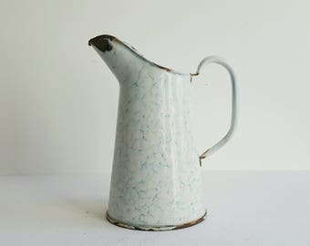 French Enamelware - Vintage Enamelware - French Enamel - French Pitcher - Vintage Pitcher - French Coffee Pot - Enamel Coffee Pot