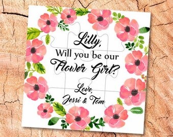 Will You Be my Flower girl gift Puzzle proposal Flower girl Will You Be our Flower girl puzzle Ask Flower Girl jigsaw be Flower girl card