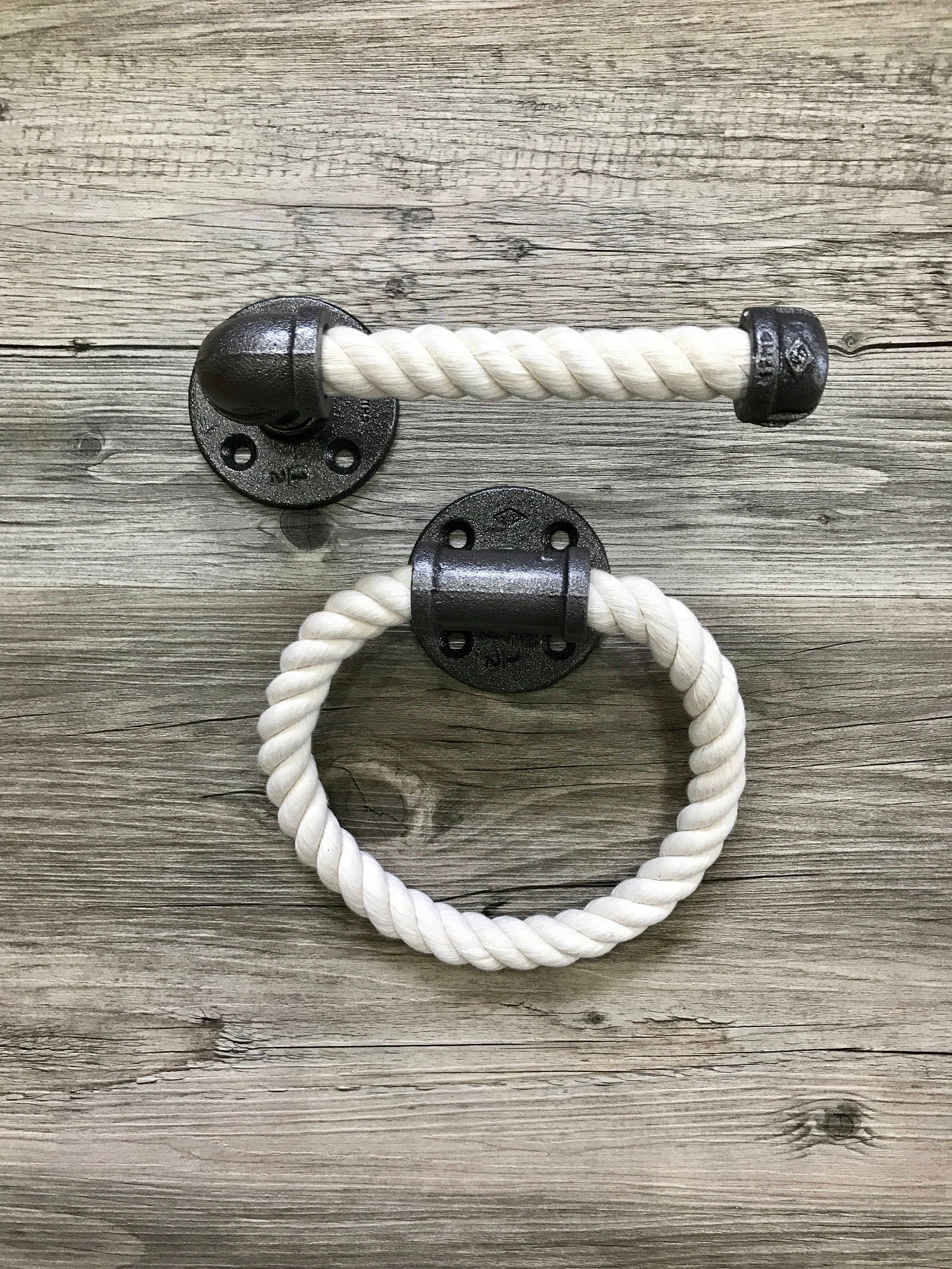 White Rope Bathroom Set Lake House Decor Bathroom Decor