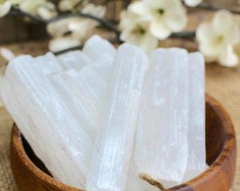Raw Selenite Crystal Rough Selenite Log Raw Stone Healing Crystals and Stones Raw Crystal Raw Stone Crystal Pendant