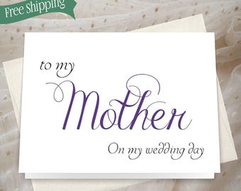 To my mother on my wedding day card, to my mother card, mother of the bride card, mother of the bride thank you card