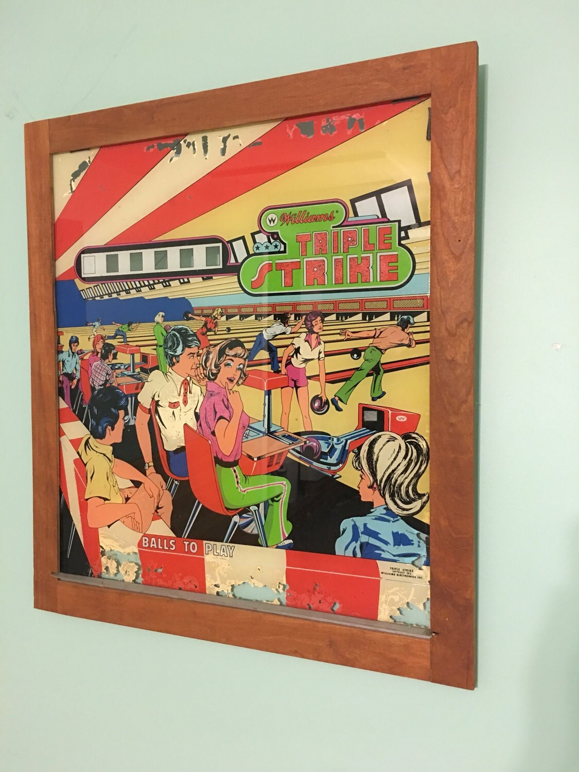 Custom framed Pinball back glass from actual pinball machines from