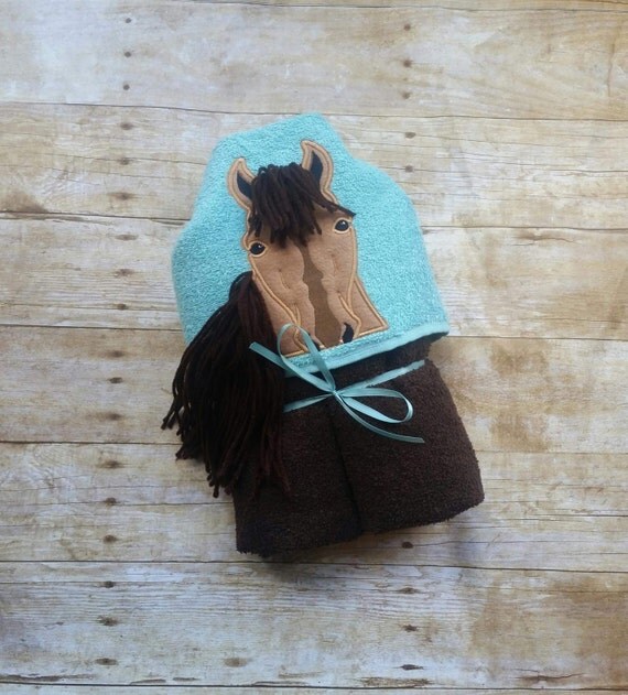 Items similar to Horse Hooded Towel / Horse Towel / Equestrian / Horse