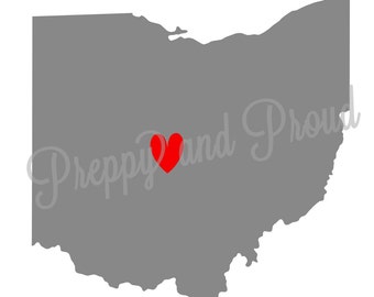 State of Ohio Decal - Laptop Decal, Monogrammed Sticker - Yeti Decal - Car Decal - Monogram Sticker - Phone Decal - Swell Decal - OHIO STATE