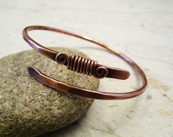 Wire Wrapped Bracelet / Cuff Bracelet / Healing Copper Jewelry / Wire Wrapped Jewelry / Boho Bracelet / 7th Anniversary Gift / Woven Wire