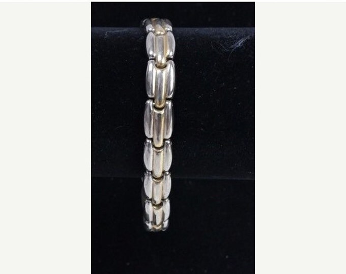 Storewide 25% Off SALE Vintage Silver Tone Woven Style Magnetic Designer Bracelet Featuring Multidimensional Design