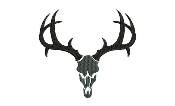 Download Buck deer skull silhouette embroidery designs many mini sizes