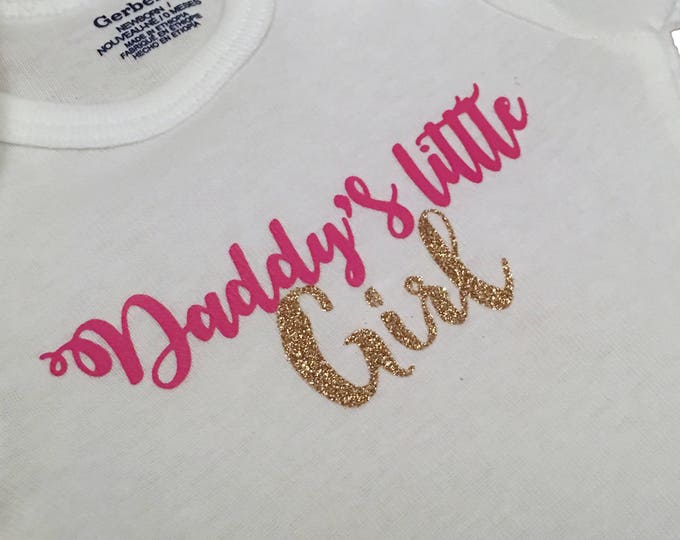 Daddy's Little Girl Pink Gold Onesies®, Baby Girl Onesies®, Daddy's Girl, Father's Day, Baby Girl Outfit, Daddy's Little Girl Outfit