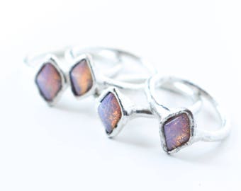Beautiful faux opal rings // many sizes available