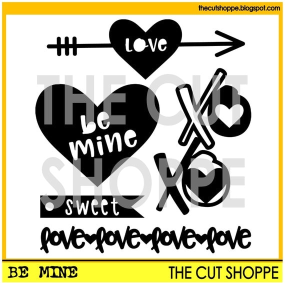 The Be Mine cut file set includes 5 love themed images, that can be used on your scrapbooking and papercrafting projects.