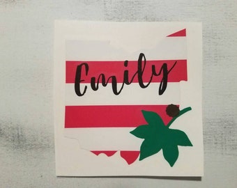 Ohio State Decal, Red & White Striped Monogram Decal for Yeti, Ohio State Inspired Yeti Decal, Buckeyes Yeti Decal, Yeti Cup Decal