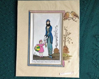 Robe de Mousseline de soie brodee by Armand Vallee Costumes Parisiens Original Fashion Plate #41 Costume Print 20/89