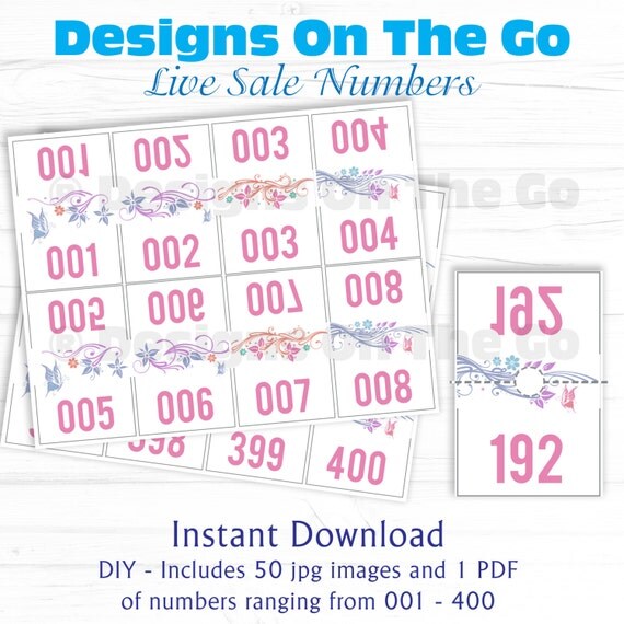 clocon live sale numbers printable diy print facebook live