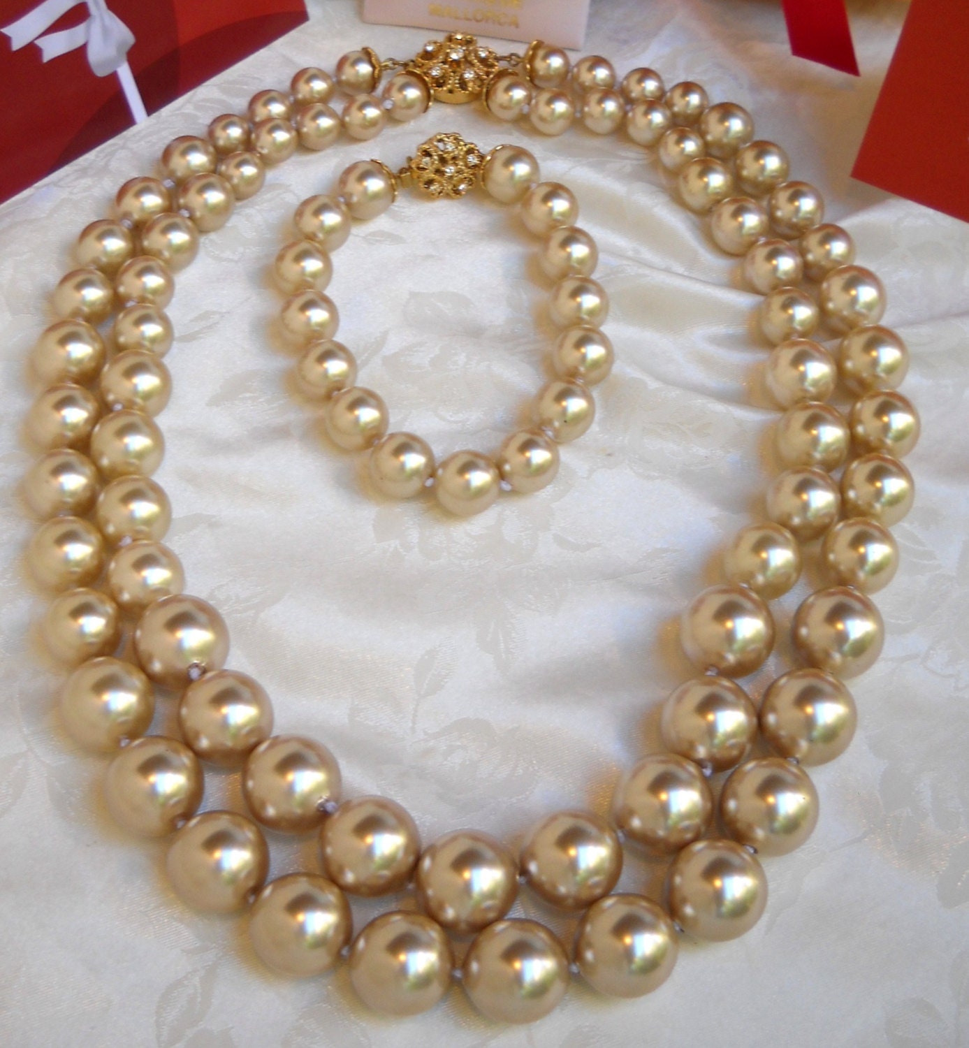 Majorca/Mallorca pearl necklace double graduated strands