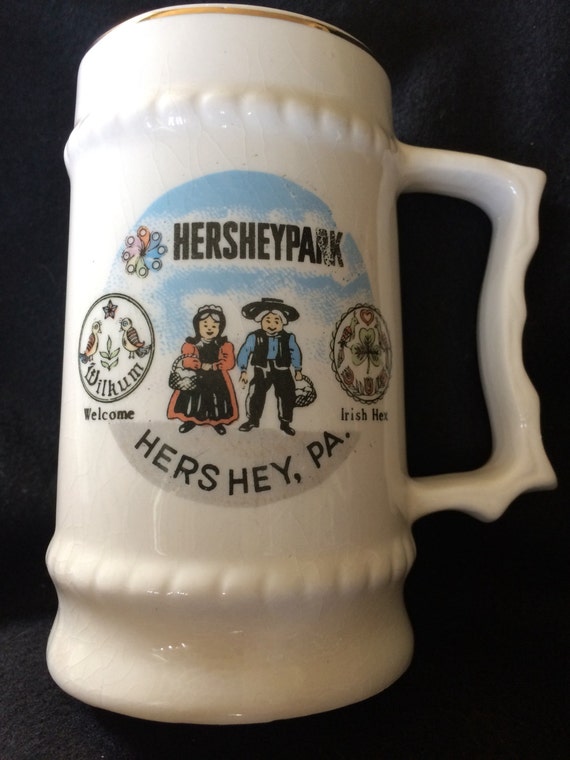 Vintage Hershey Park Souvenir Stein with PA Dutch Hex Signs