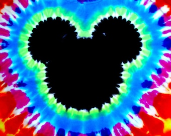 The ORIGINAL Custom 2-Sided Mickey Mouse Famous Hand Made Tie-Dye from Heavenly Daze family shirts! child 2T to adult 6XL Kid to Plus sizes
