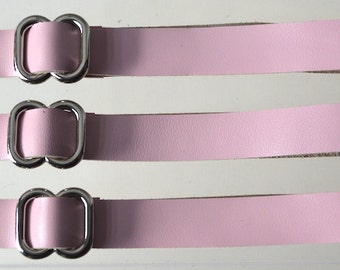 Adjustable Hogtie Straps - Pink/Nickel