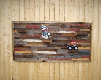 Rustic Wall Art With Shelves Handmade Of Reclaimed Barn Wood, Rustic Wall Decor, Wood Wall Art, Wall Sculpture, Barn Wood