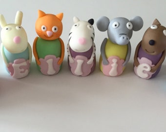 Peppa pig George Family Friends Cat Dog Pony Rabbit etc Edible Cake Topper Sugar Fondant Decoration