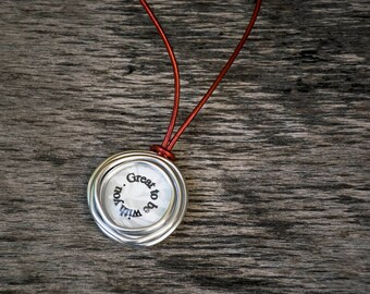 Personalized girlfriend Gift, Friendship Necklace, Custom Name Necklace, Personalized Necklace, Leather Necklace, Silver Stamped Pendant.