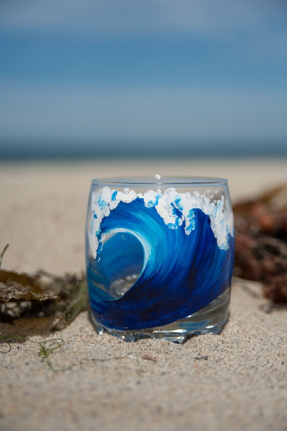 Painted Rocks Glass Beach Surf Glass Gift Tumbler Moana
