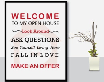 Real Estate Signs, Real estate open house, Realtor open house sign, Realtor sign, Real estate agent, Real estate, Realtor, open house sign