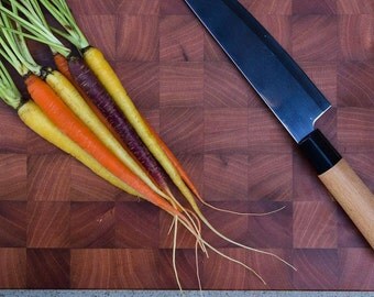 MAHOGANY End Grain Cutting Board Handmade - Professional Reversible Wood Endgrain Butcher Block