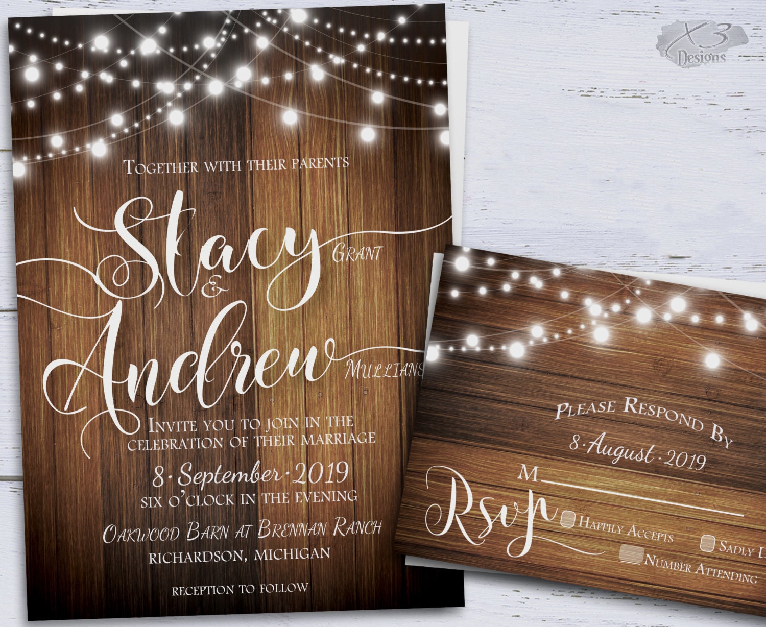 Rustic Wedding Invitation Country DIY Printable Wedding