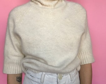 Fuzzy cream sweater | Etsy