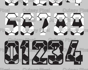 Soccer numbers Svg, cutting file, soccer SVG, DXF, Cricut Design Space, Silhouette Studio,Digital Cut Files, sports numbers svg