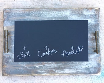 Chalkboard tray- Distressed wood chalkboard tray