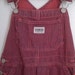 Vintage Kids' Oshkosh Neon Pink Navy Engineer Striped Denim Overalls Sz 5 Traditional Rustic