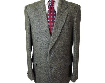 Veste Blazer Belvest En Cachemire Gris – Taille 50 EU – Style Vintage Herringbone