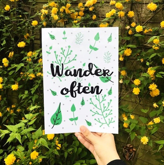 Wander Often A4 Glossy Leaf Print