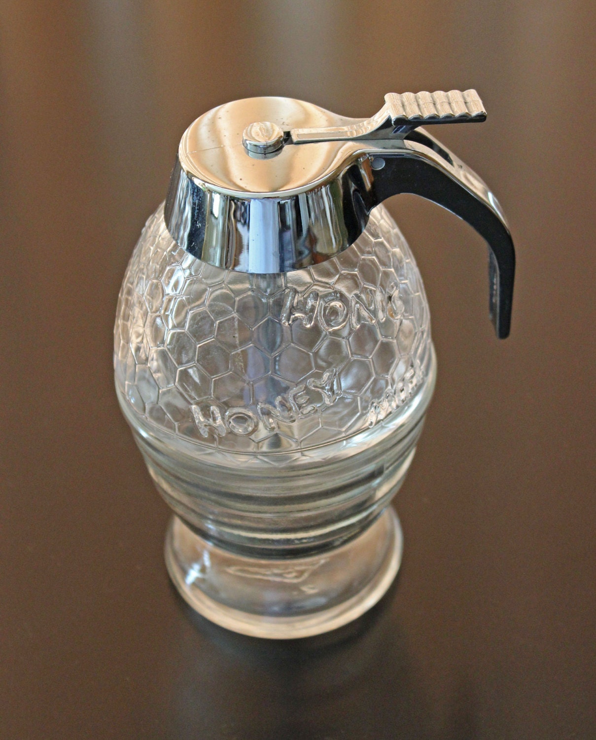 German Honey Pot Honey Dispenser BMF Clear Glass Honey