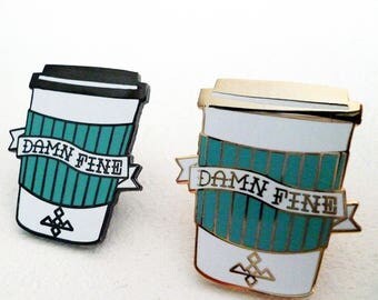Joe To Go - Damn Fine Coffee - Twin Peaks Hard Enamel Pin Badge