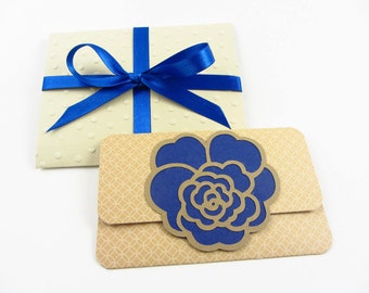 Gift Card Holders and Embossed Envelopes (2) - Blue and Gold