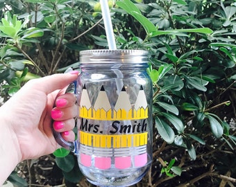 Teacher Gifts, Teacher Appreciation, Daycare Provider Gift, Personalized Tumbler, Mason Jar Cups, End of Year Teacher Gift, Thank You Gift