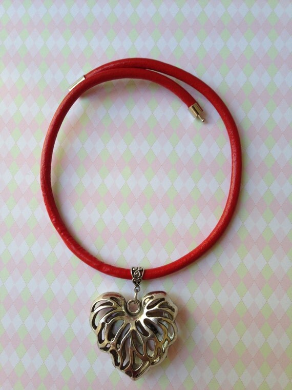 Red leather cord Red leather cord necklace gift for her
