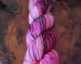 Hand Dyed "Cherry Blossom", Sport, Super Wash Merino, Wool, Speckles, Knitting, Crochet, Yarn