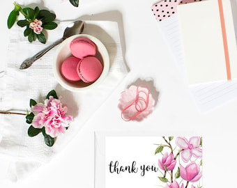 PRINTABLE Thank you cards, Bridal shower thank you cards, Thank you cards baby shower, Floral Cards, Thank you wedding cards