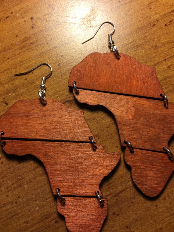 Africa Wood Shaped Earrings