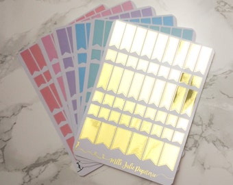Planner Stickers - Flags - for the Happy Planner Erin Condren Kikki K Filofax - Multiple colors - Foiled Stickers