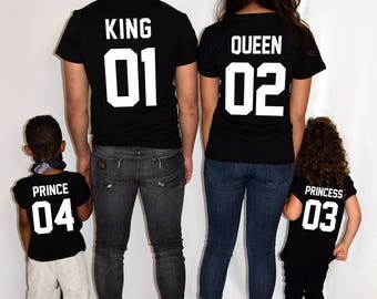 What is your number? Shirts for couples Family T-shirts King Queen Prince Princess Tshirt Matching shirts Matching set Family set