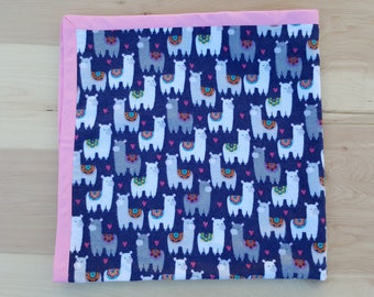 Lllama Baby Blanket - Receiving Blanket - Lightweight Flannel