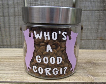 Who's a Good Corgi? Dog Treat Container